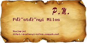 Pöstényi Milos névjegykártya
